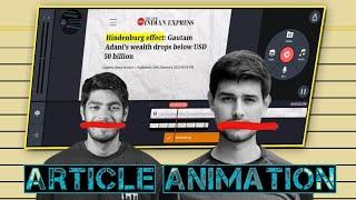  News Article Animation Like Dhruv Rathee & Soch by Mohak using Mobile