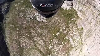 Jeb Corliss impacting table mountain