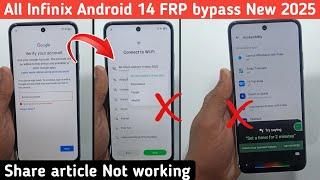 All Infinix Android 14 Frp Bypass/Unlock Google Ac Lock -Share Article Not Working | WITHOUT PC 2025