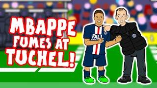 MBAPPE fumes at TUCHEL! The touch-line substitution argument!