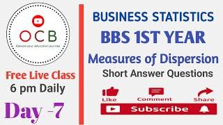 Bbs 1st year Statistics live class Day-7// Measures of Dispersion// Descriptive Questions