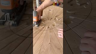 Cutting an oval for a speakeasy on a door. #carpentry #woodworking #door #howto