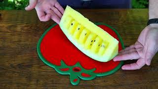 How to easily cut a watermelon | Easiest way to cut a watermelon | Yellow watermelon