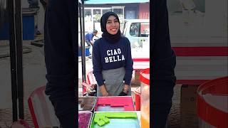 Malaysian Pretty Smiling Girl's Rainbow Juice - Malaysian Street Food