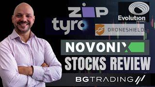 STOCKS REVIEW (ASX: NVX, ZIP, EVN, DRO, TYR), Novonix, Zip, Evolution Mining, Droneshield and Tyro