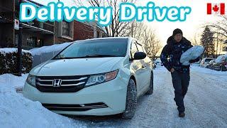 【VLOG】Delivery work on Christmas Day in Montreal/ Canada/10 hours work in -15°C cold weather ️