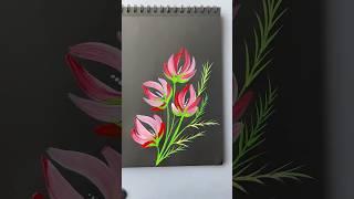 Easy Flower Painting  #flowerpainting #painting #art #acrylicpainting #shorts #trending #craft