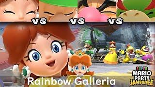 Super Mario Party Jamboree Daisy vs Luigi vs Wario vs Bowser Jr in Rainbow Galleria