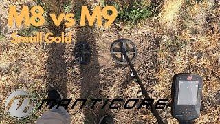 Minelab Manticore M8 vs M9 on Small Gold Nuggets