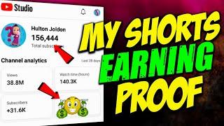 My SHORTS  Earning Proof ! youtube shorts earning revealed  ! shorts earning ! short earning