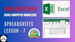 NSSB CUSE 2024 | Computer | Spreadsheets | Lesson- 7