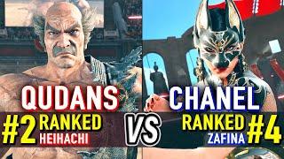 T8  QUDANS (#2 Ranked Heihachi) vs CHANEL (#4 Ranked Zafina)  Tekken 8 High Level Gameplay