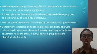 Morphology and Transformational-Generative Grammar