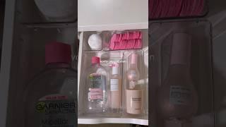 Organize my vanity w/ me #aesthetic #organization #pinkaesthetic #vanitytable #makeup #selfcare