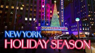 2024 NEW YORK Christmas is Coming  Night Walk in Manhattan, Walking Tour 4K