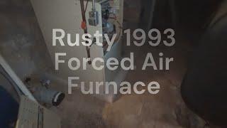 Rusty 1993 Forced Air Furnace. #furnace #furnaces #furnacerepair #hvac#realestate#reality#realtor