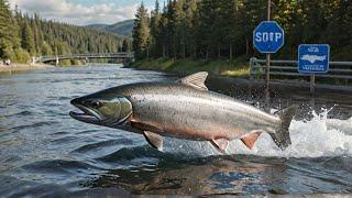 CAUGHT Salmon in Flooded Road! What Happened next? 