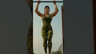 Female Military Soldier Working Out#femalesoldier #strongwomen #fitness #gym #gymgirls #aigirl