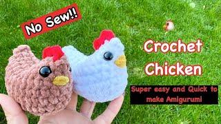 Crochet chicken/ no sew crochet/ super easy beginner friendly tutorial/ crochet animals