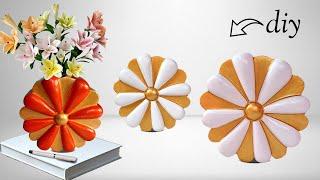 Flower vase making at home / making with cement & acrylic / an amazing home decor showpiece