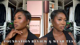 *NEW* Patrick Ta Major Skin Hydra-Luxe Foundation + Hourglass Concealer Review & 12hr Wear Test