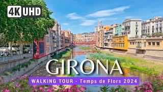 GIRONA Walking Tour  ️Temps de Flors 2024   Girona 4k Walk