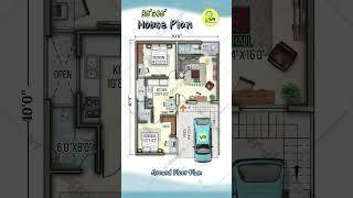 30’× 40’ house plan, 2-bhk with car parking, 30 by 40 house map, 30*40 house design #houseplan