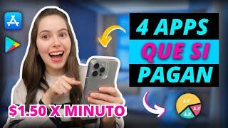 $1.50 x minuto 4 Aplicaciones que pagan por usarlas Y SI PAGAN |Apps para ganar dinero en internet