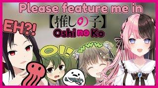 [ENG][VSPO] Hinano asking Akasaka Aka-sensei to feature her in Oshi no Ko