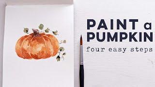 How to Paint a Watercolor Pumpkin in Four Easy Steps