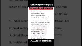 Civil Engineering JE AE exam preparation #civilengineering #shorts