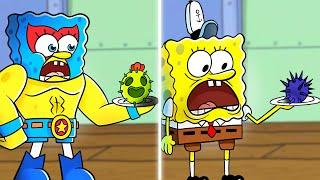 SpongeBob is cooking Sea Urchin vs Brawl Stars cartoon Animation