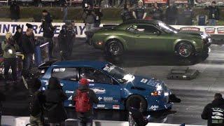 Twin Turbo Hellcat Redeye vs Turbo Honda Civic 1/4 Mile Drag Race