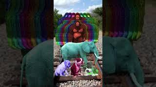 VFX - 3 different colors Cute dogs vs 25 Gta 5 bigfoot & train driver tom… #shorts #vfx