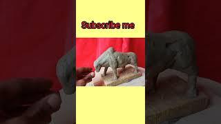 bull making with clay #shorts #viral #clay #clayart