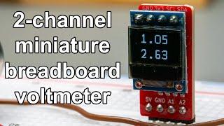 2-channel miniature voltmeter for breadboards