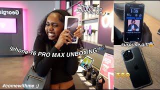 Iphone 16 PRO MAX UNBOXING|surprise gift!!|Camryn Attis #iphone #newphone