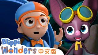 蝙蝠 | Blippi 中文版 | 儿童教育视频 | 实景探索