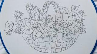 Creative hand stitching - Beautiful embroidery of a basket - Hand embroidery designs