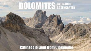 Dolomites backpacking: Catinaccio (Rosengarten) Loop from Ciampedie