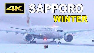 [4K] Winter plane spotting at Sapporo New Chitose Airport / 雪の新千歳空港 2023-2024