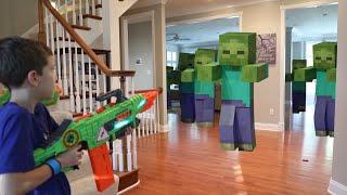 I Survived The Minecraft Mob Invasion Nerf War!