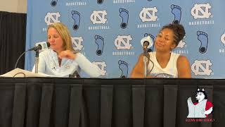 Courtney Banghart, Indya Nivar: UNC women's basketball postgame (UConn) - 11/15/24