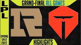 RNG vs TES Highlights ALL GAMES | Grand-Final LPL Playoffs Spring 2022 | Royal vs TOP Esports