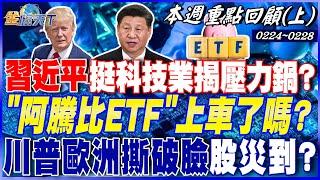 習近平挺科技業揭開壓力鍋？ ＂阿騰比ETF＂上車了嗎？ 川普歐洲撕破臉 股災到？ 台積電失守 回穩要到四月！？｜20250224-20250228【本週重點回顧 上】