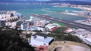 General view of Gibraltar Airport from Great Siege Tunnels(Hill), Gibraltar