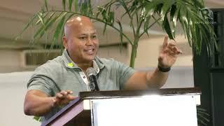 Senator Bato Dela Rosa faces the media after filing COC for reelection