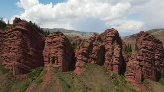 Jeti Oguz valley in Kyrgyzstan near Issyk Kul lake.