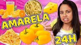 24 HORAS SÓ COMENDO COMIDAS AMARELAS | COISAS DA LUNA