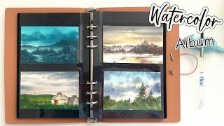 Beautiful watercolor landscape photo album